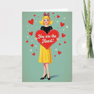 Retro Love You Are The Heart Kaart