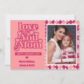 Retro Love You Mom Gepersonaliseerde Foto Moederda Kaart (Voorkant)