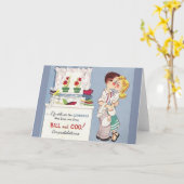Retro Lovebirds Jubileum Wenskaart Kaart (Gele Bloem)