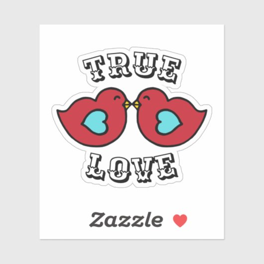 Retro Lovebirds Sticker (Vel)