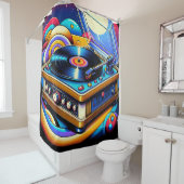 Retro LP Record Player Douchegordijn (In situ)