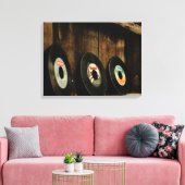 Retro LPs afbeelding op canvas Afdruk (Insitu (Woonkamer))