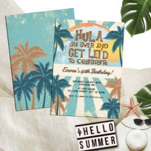 Retro Luau Hawaiian Tropical Hula op meer dan een  Kaart