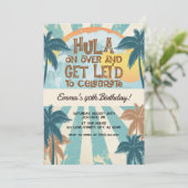 Retro Luau Hawaiian Tropical Hula op meer dan een  Kaart (Staand voorkant)