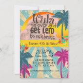 Retro Luau Hawaiian Tropical Hula op meer dan een Kaart (Voorkant)