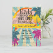 Retro Luau Hawaiian Tropical Hula op meer dan een Kaart (Staand voorkant)