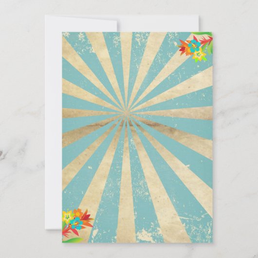 Retro Luau Hawaiian Tropical Hula op meer dan een  Kaart (Achterkant)