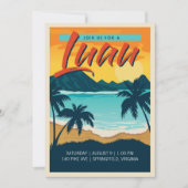 Retro Luau Party Invite Kaart (Voorkant)