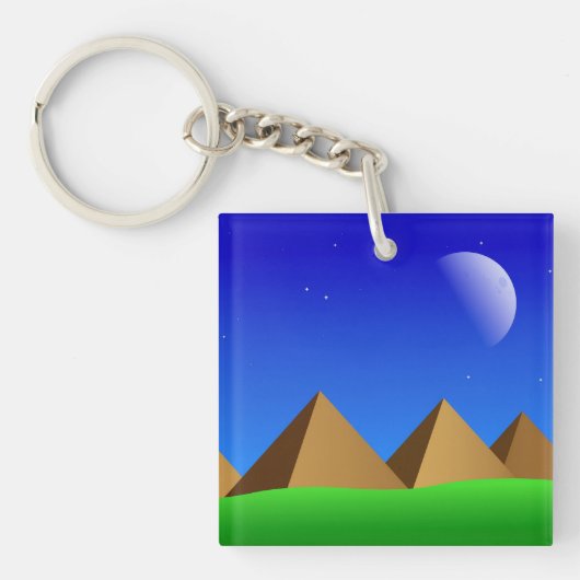 Retro Lucht en Piramides Sleutelhanger (voorkant)