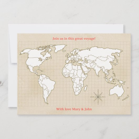 Retro Luchtpost Postkaart Uitnodiging (Achterkant)