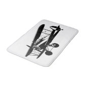 retro-luchtvaartuig met tweedekker-silhouet badmat (Gekanteld)