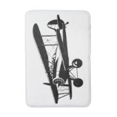 retro-luchtvaartuig met tweedekker-silhouet badmat (Voorkant Verticaal)