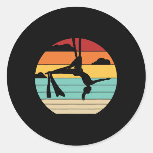 Retro Luchtyoga Luchtacrobaat Gymnastiek Danser Ae Ronde Sticker