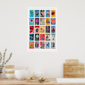 Retro luciferdoosje label muurkunst, grid collage poster (Keuken)
