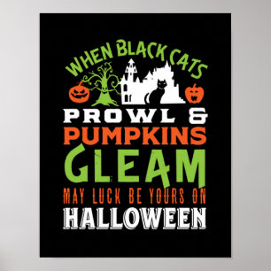  Retro Luck Halloween Quote en Poem Poster