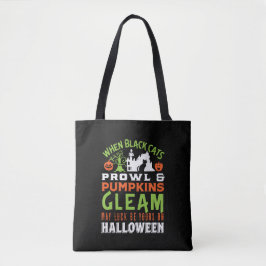  Retro Luck Halloween Quote en Poem Tote Bag