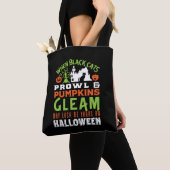 Retro Luck Halloween Quote en Poem Tote Bag (Dichtbij)