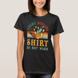 Retro Lucky Bowling Mannen Vrouwen Bowler T-shirt
