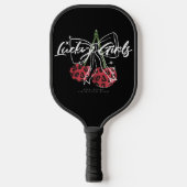 Retro Lucky Girls Cherry Quote Pickleball Paddle (Voorkant)