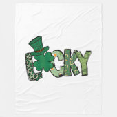 Retro Lucky Shamrock St. Patrick's Day Fleece Deken (Voorkant)