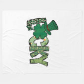 Retro Lucky Shamrock St. Patrick's Day Fleece Deken (Voorkant (Horizontaal))