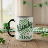 Retro Lucky Shamrock St Patrick's Day Monogram Mok