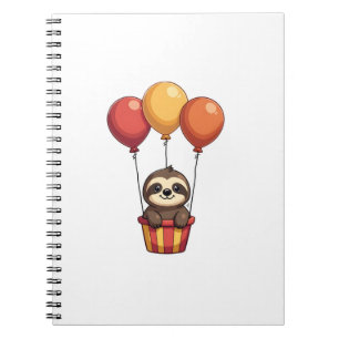 Retro Luiaard Ballonnen Retro Zoete Dieren Ontwerp Notitieboek