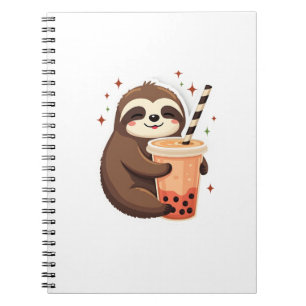 Retro Luiaard Boba Schattig Retro Theeliefhebber 2 Notitieboek