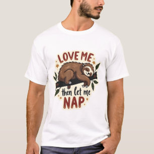 Retro Luiaard Citaat Mooie Slaperige Dier Ontwerp  T-shirt