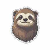 Retro luiaard gezicht vintage dierenwereld grafisc sticker (Voorkant)