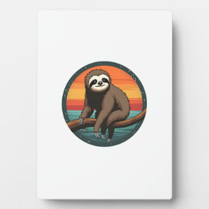 Retro luiaard grafische afbeelding Jungle dier kun Fotoplaat