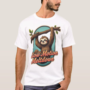 Retro luiaard grappige shirt langzame meltdown ont