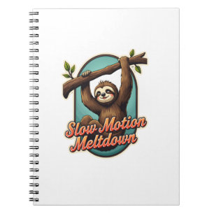 Retro luiaard grappige shirt langzame meltdown ont notitieboek