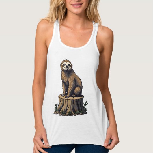 Retro Luiaard Gravure Wildlife T-shirt (3) (Voorkant)