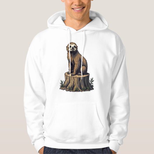 Retro Luiaard Gravure Wildlife T-shirt (3) (Voorkant)