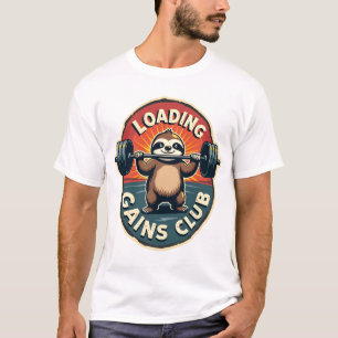 Retro Luiaard Gym Humor Spieren Installeren T-shir T-shirt