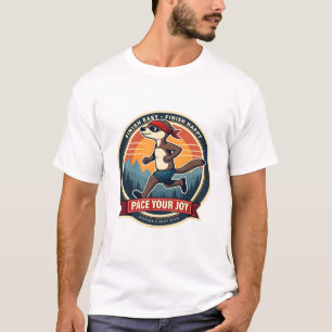 Retro Luiaard Hardloper Grappige Wedstrijd Dag Gra T-shirt