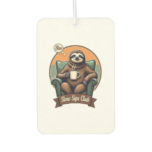 Retro Luiaard Koffie Shirt Kalm Ochtend Humor 2 Luchtverfrisser