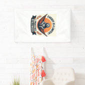Retro luiaard mascotte retro vector kunst 2 spandoek (Insitu)