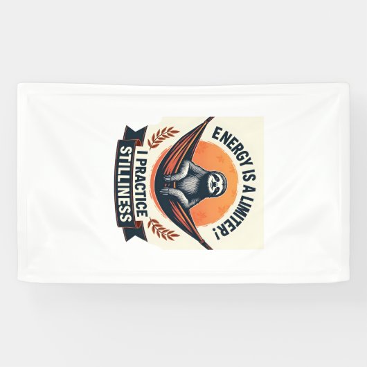 Retro luiaard mascotte retro vector kunst 2 spandoek (Horizontaal)