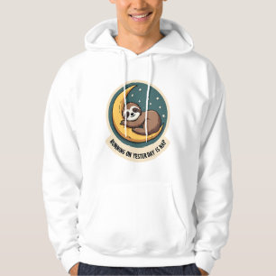 Retro luiaard moe citaat grappig retro dier ontwer hoodie