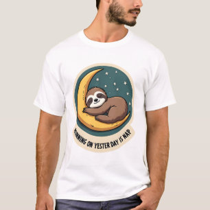 Retro luiaard moe citaat grappig retro dier ontwer t-shirt