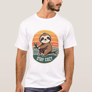 Retro Luiaard Shirt Doe Het Rustig Aan Blijf Cozy 