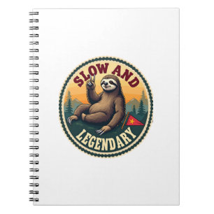 Retro luiaard shirt grappig langzaam en legendaris notitieboek