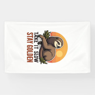 Retro Luiaard Shirt Langzame Dagen Sterke Vibes 2 Spandoek