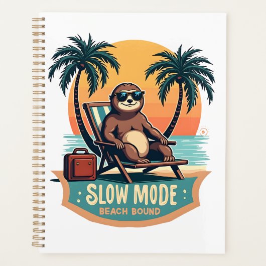 Retro luiaard vakantie shirt grappig tropisch rela planner (Voorkant)