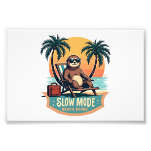 Retro luiaard vakantie shirt grappige tropische re foto afdruk