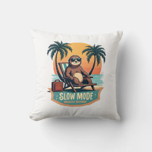 Retro luiaard vakantie shirt grappige tropische re kussen