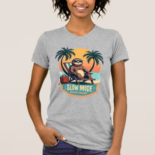 Retro Luiaard Vakantie T-shirt Grappige Tropische 