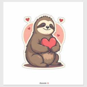 Retro Luiaard Valentijn Lief Cute Retro Liefdesont Sticker